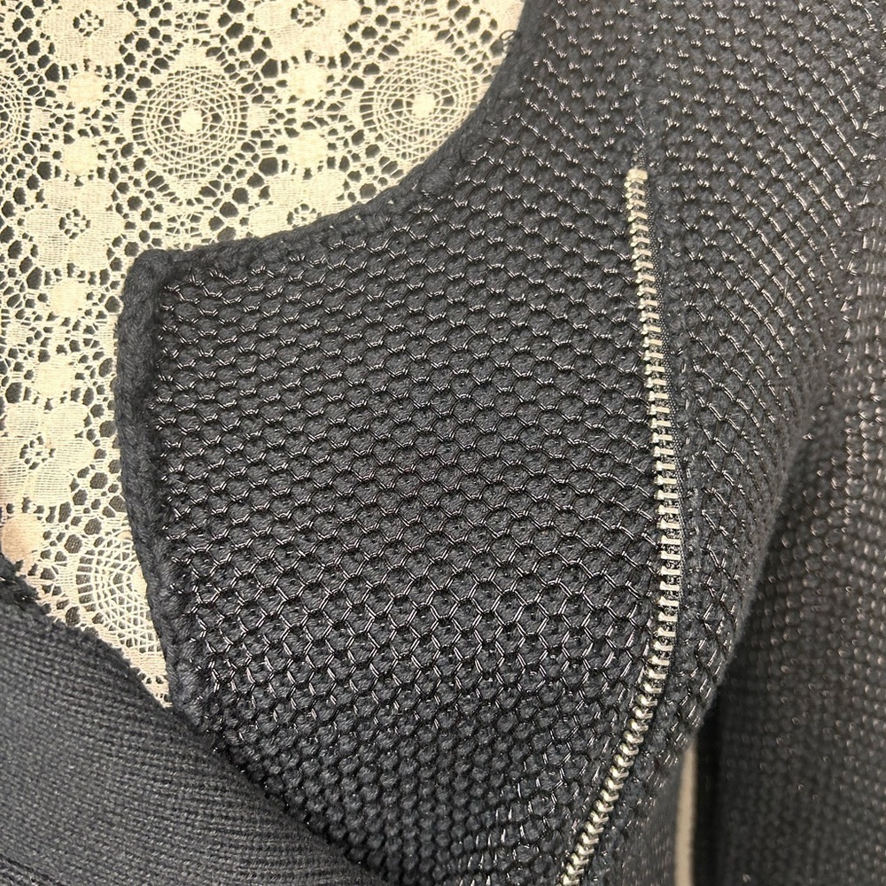 Maje black multi zippered moto inspired fabric jacket size 2 - Picture 2 of 15